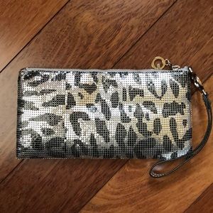 NWOT Guess Silver Metal Wristlet